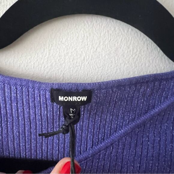 Monrow Twotone Sweater Rib Midi Dress - Picture 4 of 6